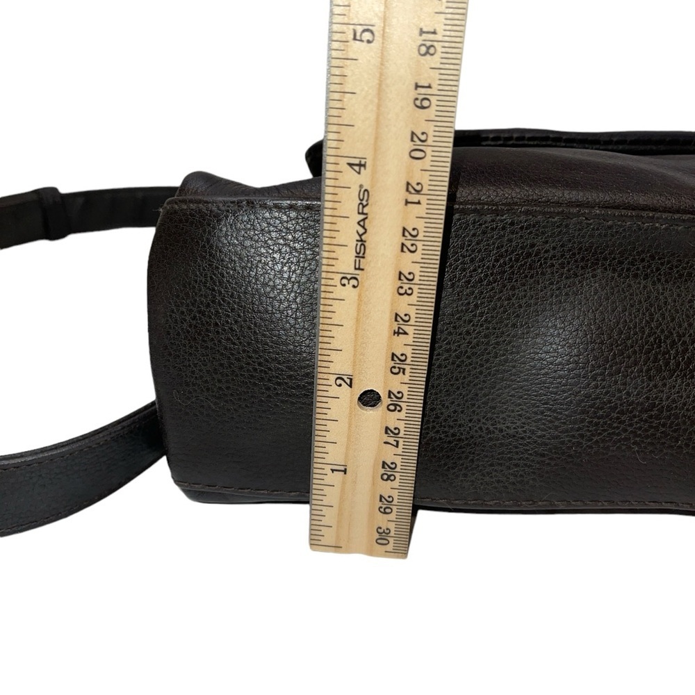 Liz Claiborne Genuine Leather Handbag Deep Brown Shoulder or Hand Held Snap - Picture 7 of 13